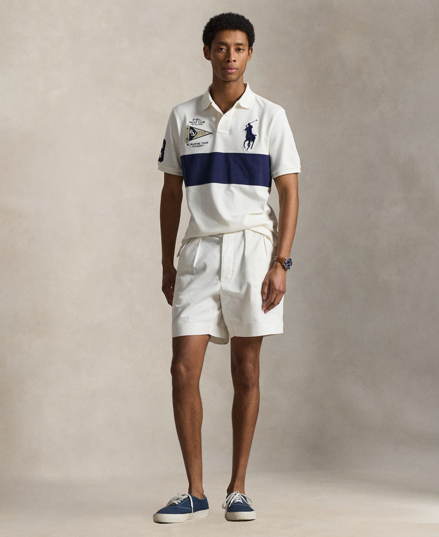 Men's Custom Slim-Fit Big Pony Mesh Polo Shirt
