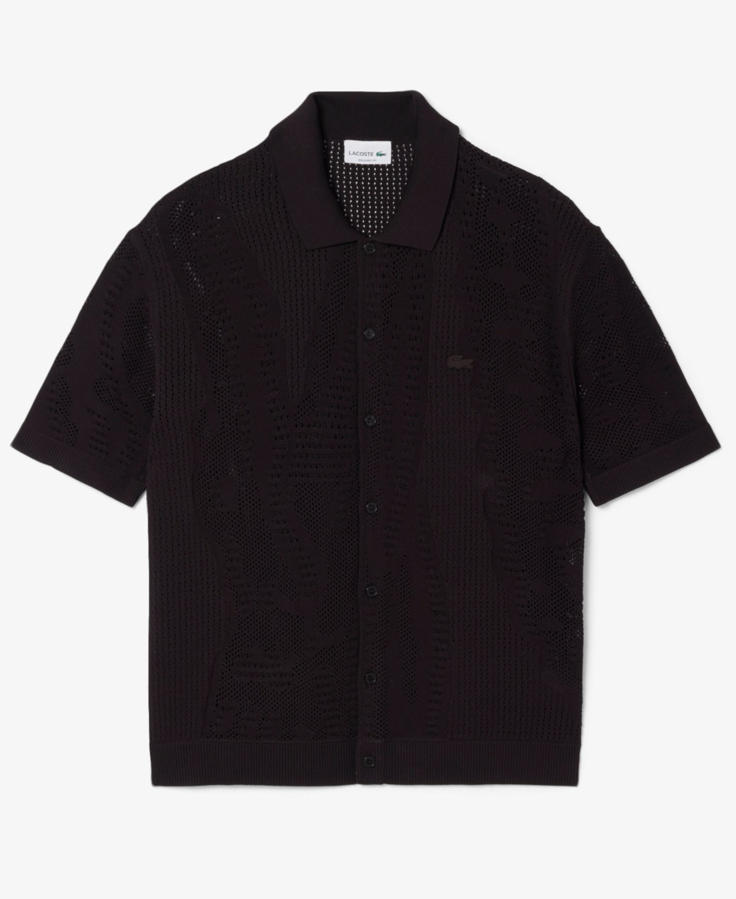 Men's Lacy Knit Polo Collar Sweater Shirt