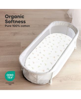 Bassinet Sheet for Baby Girls, Boys, 2-Pack Soothe Bassinet Fitted Sheets, Bedside Bassinet Mattress Sheet