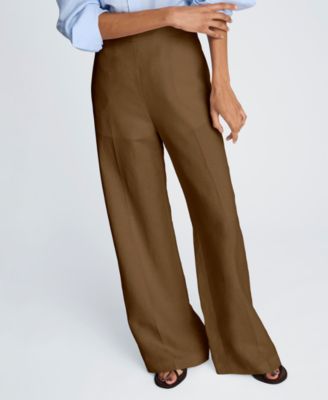 Women's Pull-On Linen Wide-Leg Pants