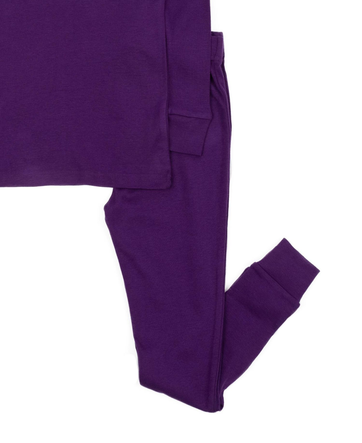 Kids Matching Family Two Piece Cotton Long Sleeve Solid Color Pajamas 6-14