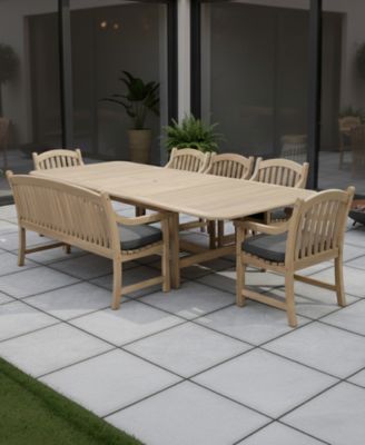 Bristol 7-Pc. Rectangle Dining Set (Dining Table, Dining Chairs and Bench)