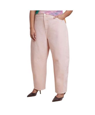 Women's Pink Wash Barrel Leg Jean