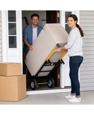 Hand Truck Dual Purpose  Push Cart with Swivel Wheels 330 Lbs Capacity Heavy Duty Platform Cart for Moving/Warehouse/Garden/Grocery