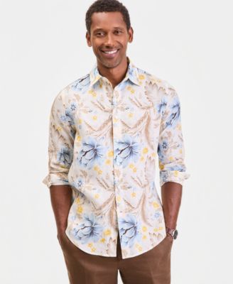 Men's Long-Sleeve Lino Stripe Linen Shirt