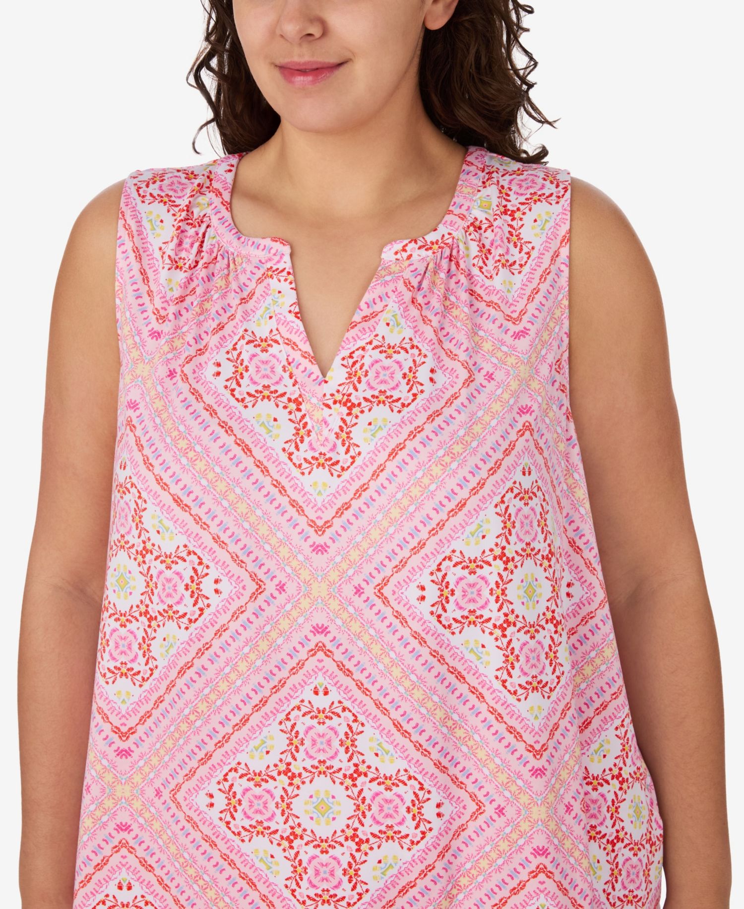 Plus Size Sleeveless Top & Cropped Pajama Pants, 2-Piece Set