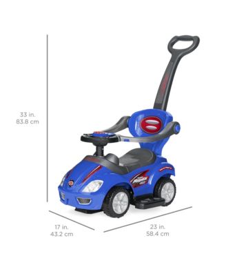 3-in-1 Kids Push and Pedal Toddler Ride On Wagon Play Toy Stroller w/ Sounds, Handle, Horn