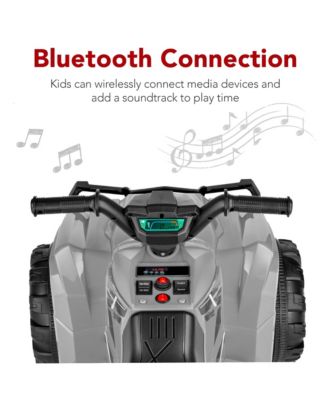 12V Kids Ride-On ATV Quad w/ Bluetooth, 2.4mph Max, Treaded Tires, LED Lights, Radio