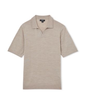 Men's Merino Wool Open Collar Polo Shirt