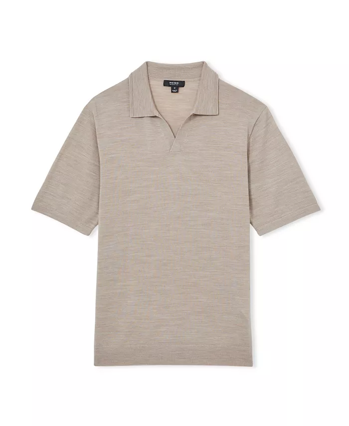 Men's Duchie Merino Wool Open Collar Polo Shirt - thumbnail 3