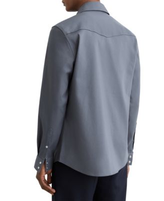 Men's Cotton-Twill Twin-Pocket Stretch Overshirt