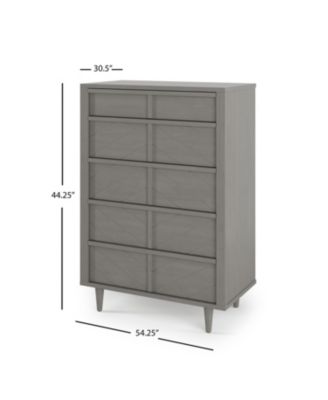 Pine Wood & MDF 5 Drawer Chest