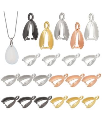 100 Pieces Brass Pinch Clip Bail Clasp Pendant Connector Jewelry Findings 5 Colors