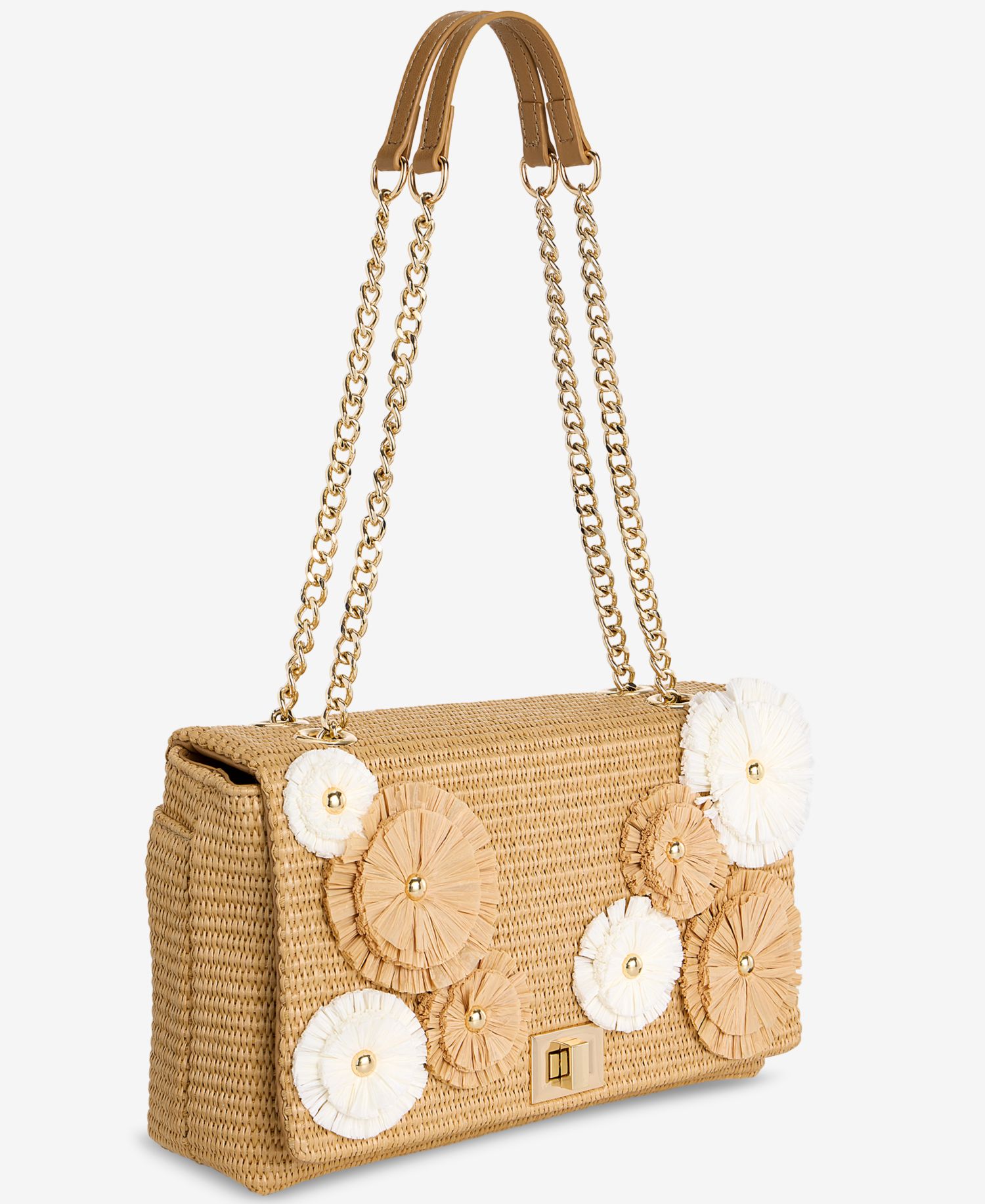 Soft Ajae 3D Floral Straw Crossbody Handbag