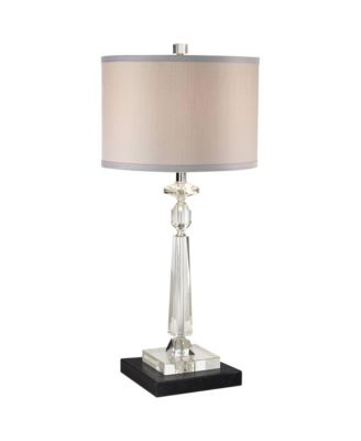 Aline Traditional Table Lamp with Square Black Marble Riser 26 1/2 High Crystal  Shade for Bedroom Living Room Bedside House