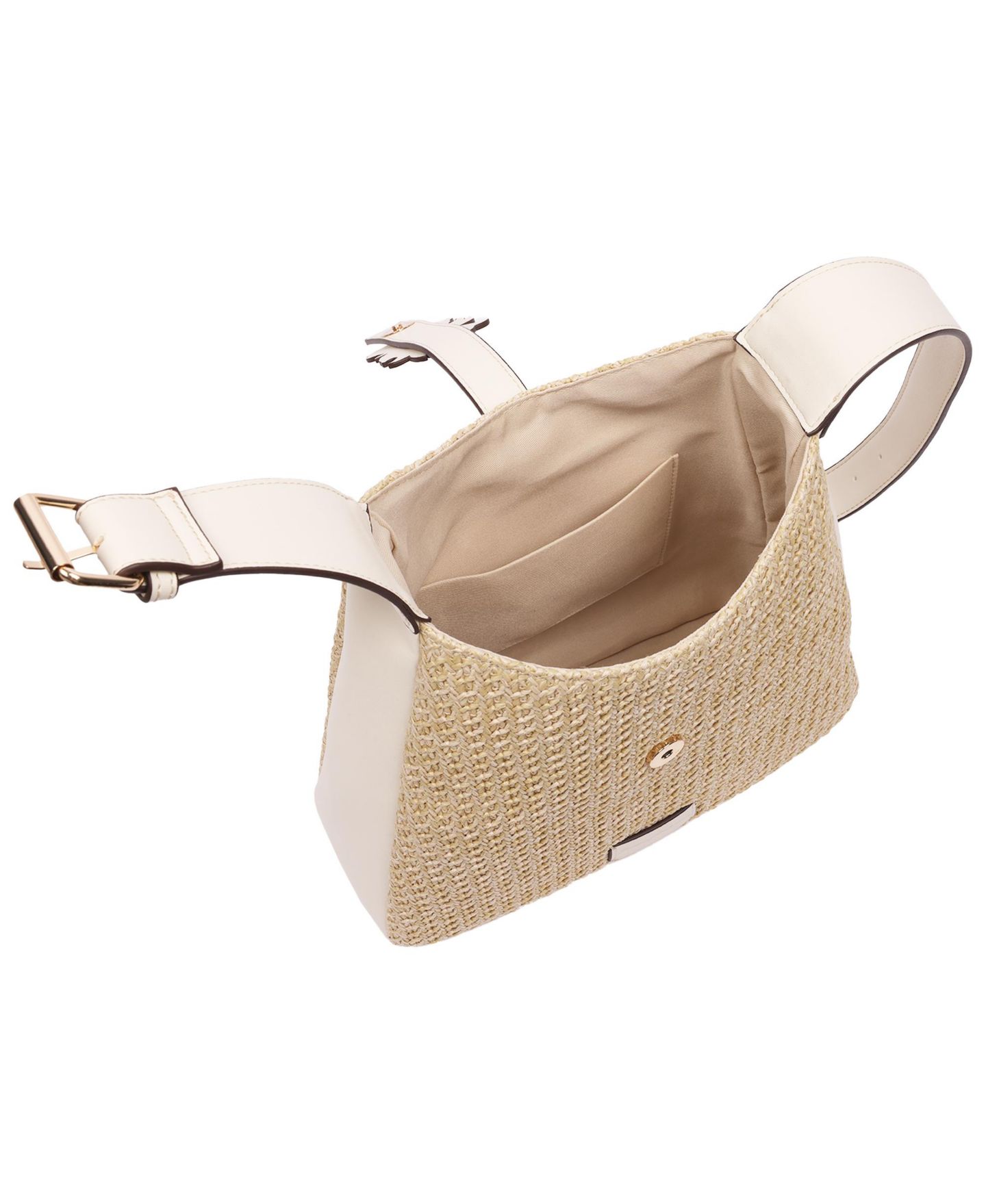 Женская сумка Tommy Bahama Logo Tab Raffia Hobo - Woven Straw Shoulder Bag with Pineapple Accent, цвет: Кремовый — фото 7