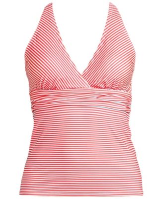 Plus Size V-Neck Plunge X Back Tankini Top