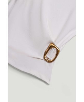 Women's Sleeveless Buckle-Detail Blouse