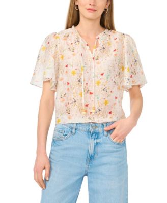 Women's Short-Sleeve Crewneck Pull-On Blouse