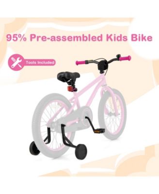 Kids Bicycle with Adjustable Seat and Removable Wheels
