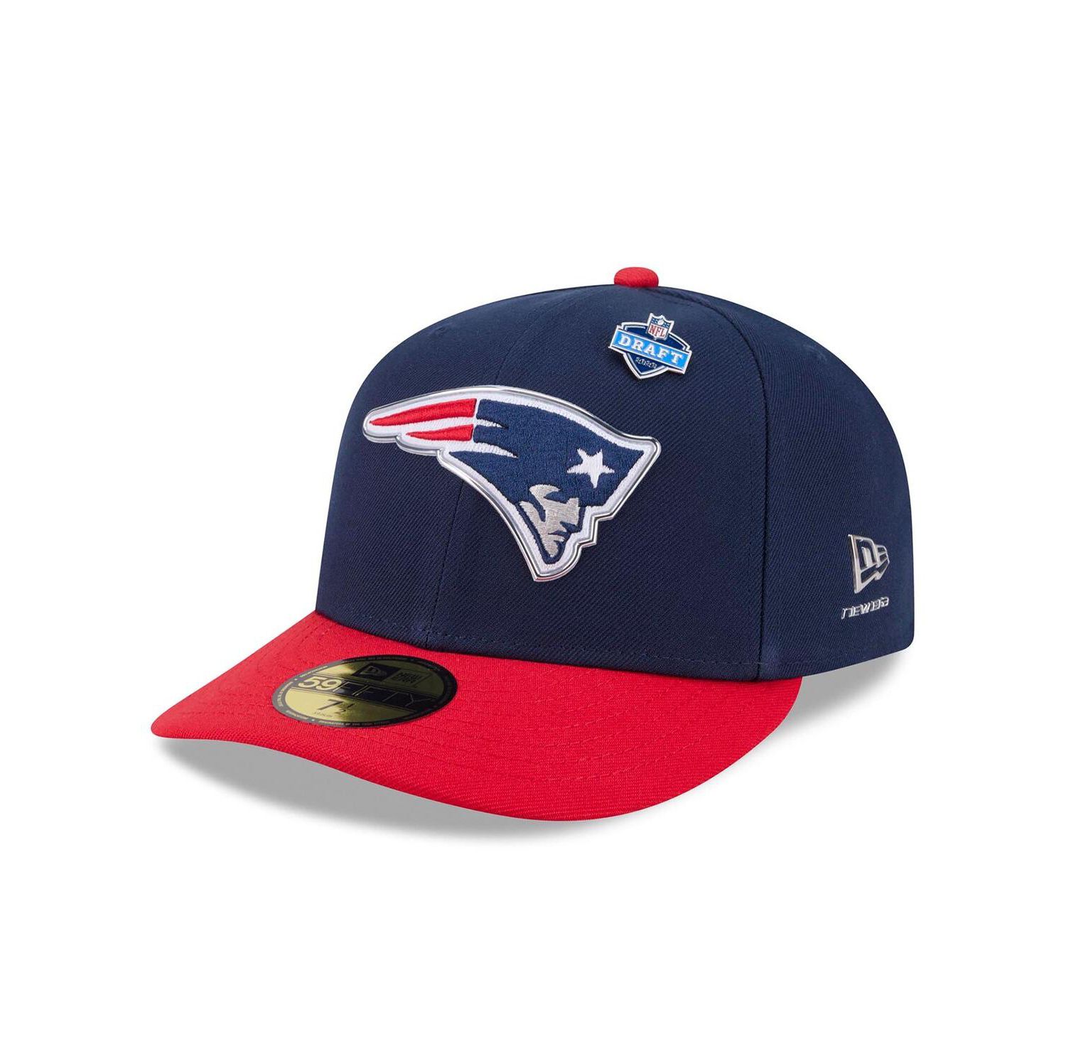 Men's Navy/Red New England Patriots 2026 NFL Draft Pre-Curved 59FIFTY Fitted Hat