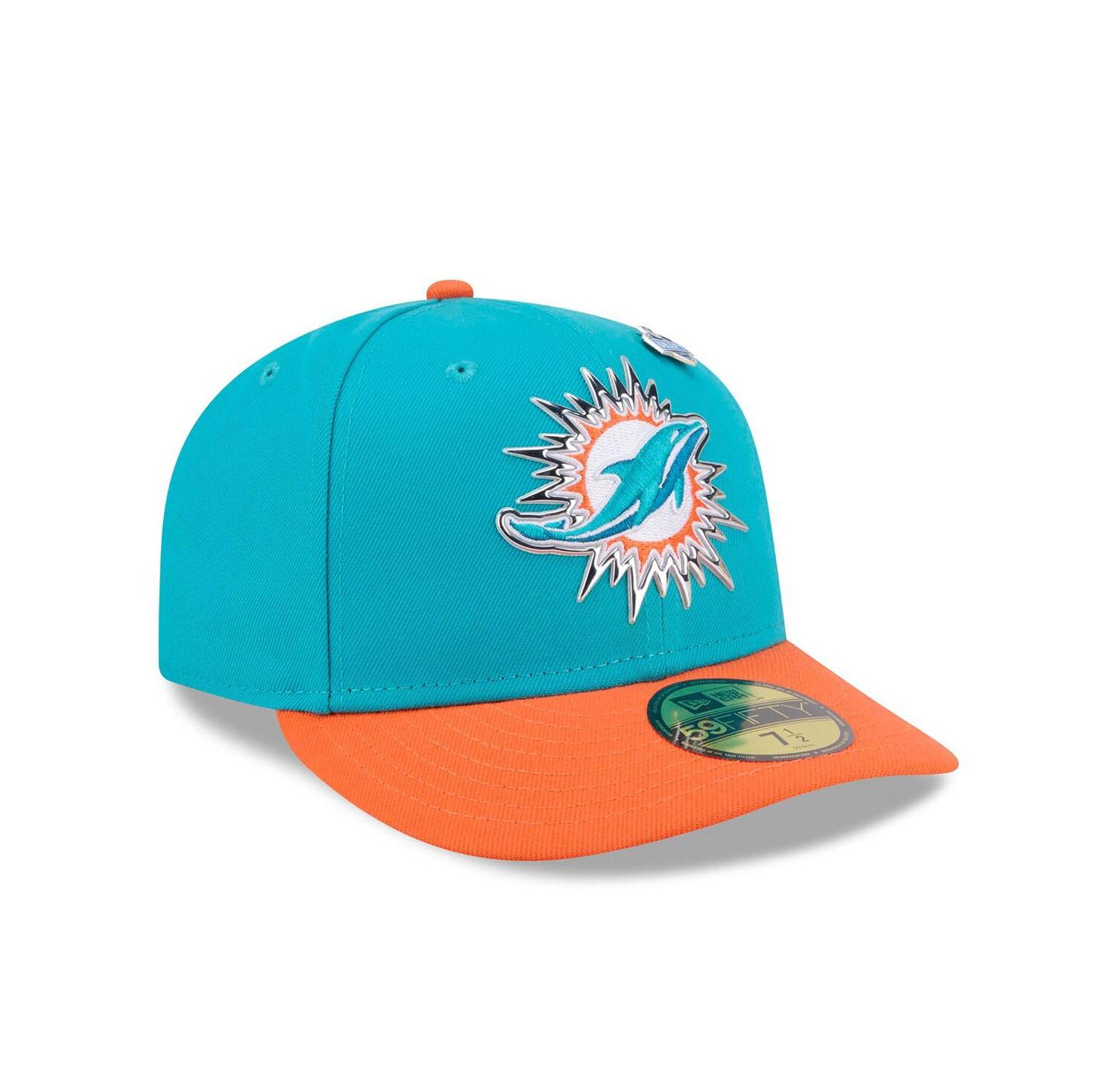 Men's Aqua/Orange Miami Dolphins 2026 NFL Draft Pre-Curved 59FIFTY Fitted Hat