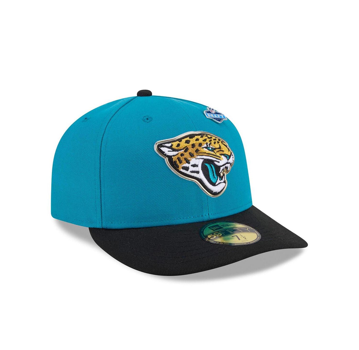 Men's Teal/Black Jacksonville Jaguars 2026 NFL Draft Pre-Curved 59FIFTY Fitted Hat