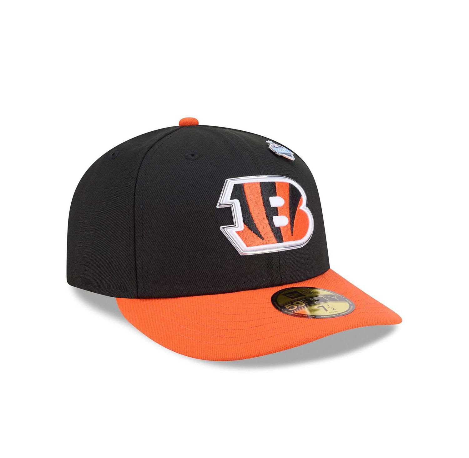 Men's Black/Orange Cincinnati Bengals 2026 NFL Draft Pre-Curved 59FIFTY Fitted Hat