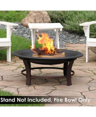 Outdoor Camping or Backyard Replacement Round Steel with Heat-Resistant Paint Finish Fire Pit Bowl - Black