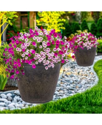 Indoor/Outdoor Patio, Garden, or Porch Weather-Resistant Double-Walled Anjelica Flower Pot Planter - 24"