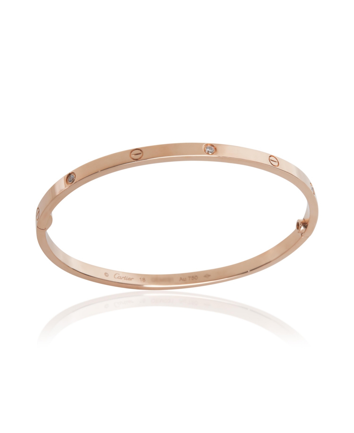 Pre-Owned Cartier Rose Gold Diamond Small Model Love Bracelet