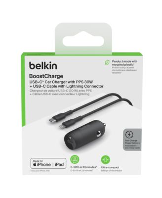 BoostCharge USB-C Car Charger with PPS 30W and USB-C to USB-C Cable 1m/3.3ft