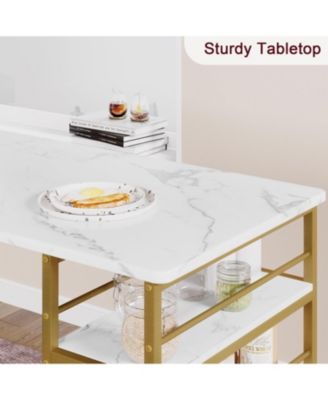 Dining Table Set for 2, Counter Height Kitchen Table and Chairs, Bar Table Set with 2 Velvet Bar Stools, 3 Piece Dining Room Table Set