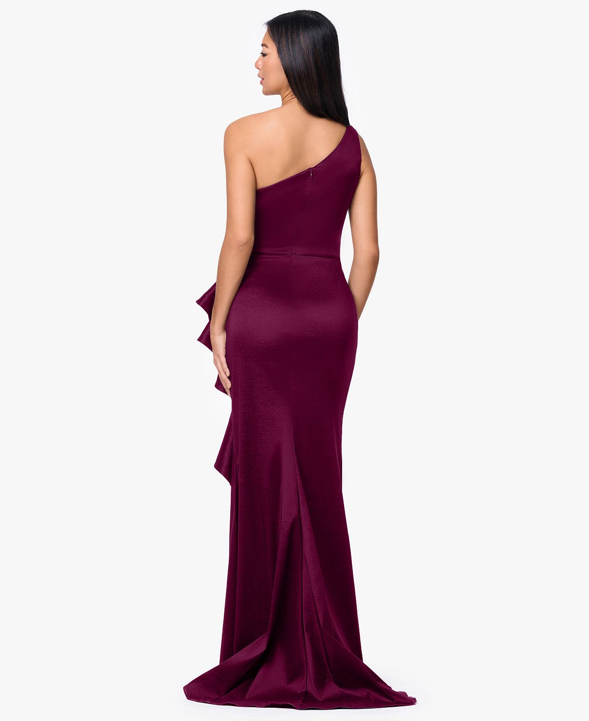 Betsy & Adam Petite One-Shoulder Ball Gown view 4 — MAYCSS fashion products