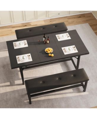 4-6 Person 63" Extendable Wooden Dining Table