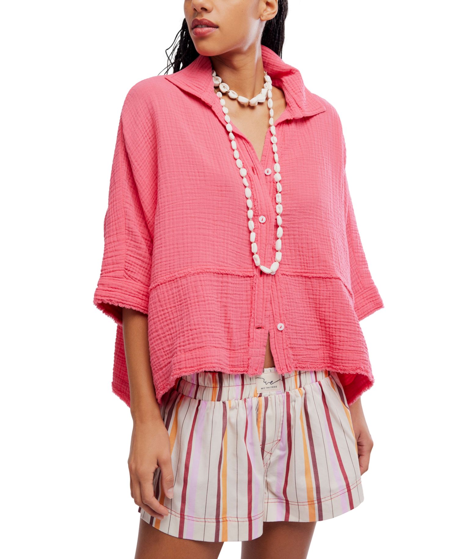 Women's Happy Days Collared Cotton Top