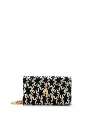 Classic Monogram Wallet on Chain Woven Fabric