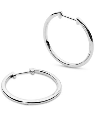 Lo Medium Silver Slim Endless Hoop Earrings
