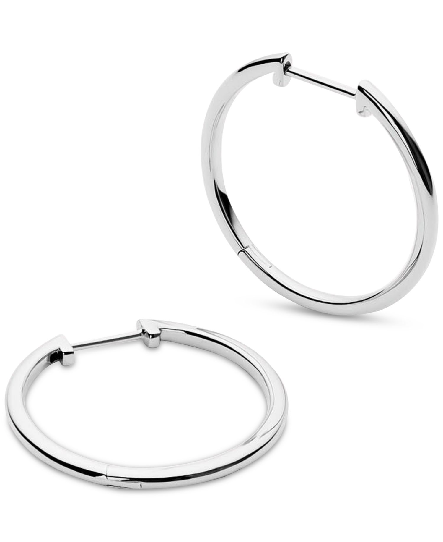 Lo Medium Silver Slim Endless Hoop Earrings