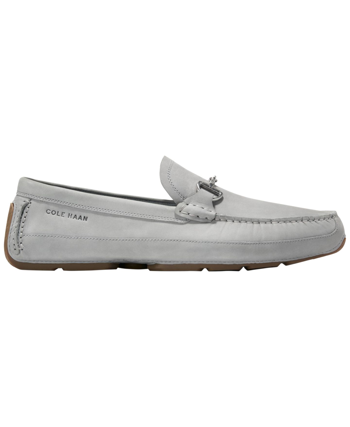 Мужские туфли для вождения Cole Haan Hutchison Grand с пряжкой, цвет: Серый нубуковый — фото 2