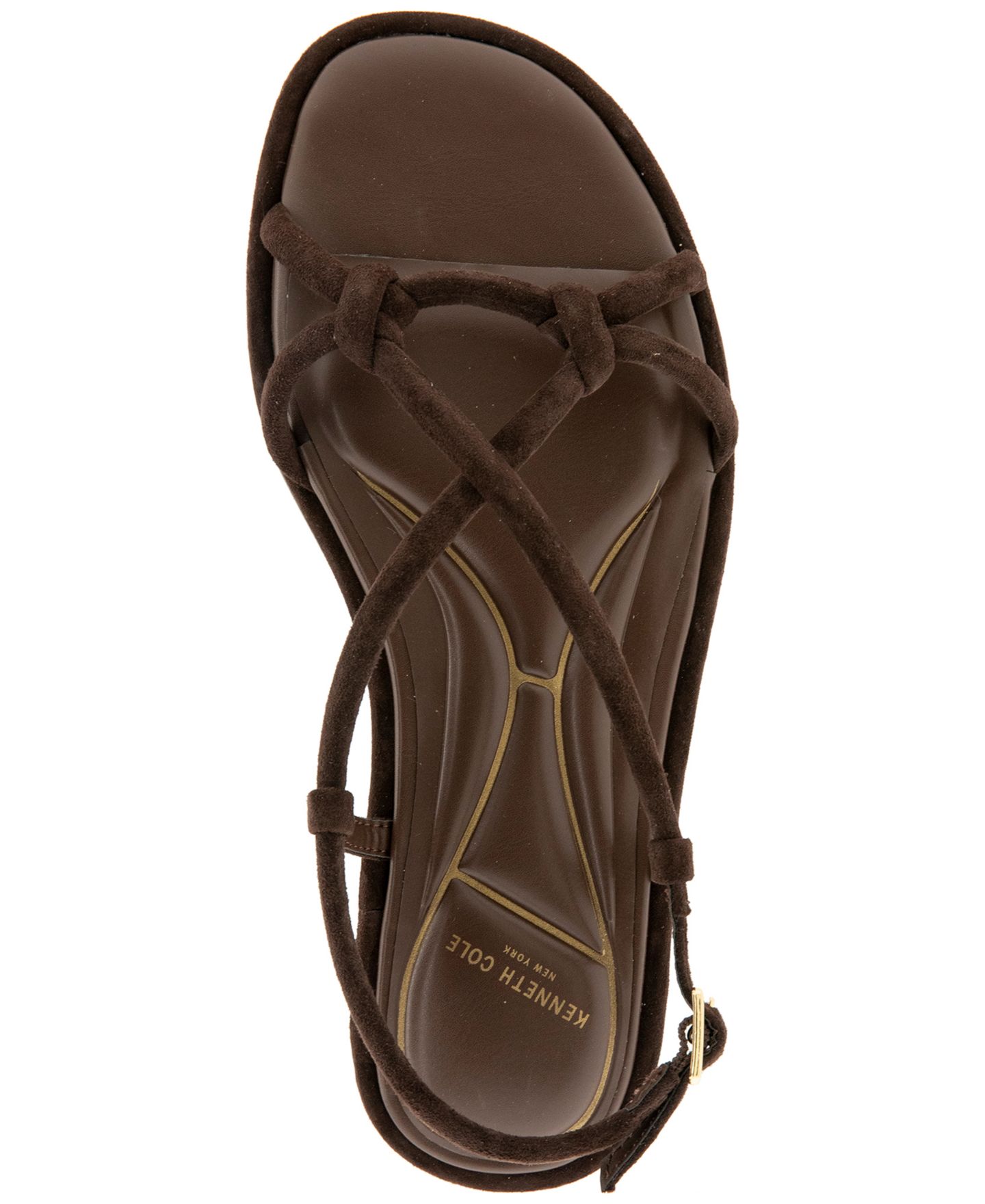 Женские сандалии Kenneth Cole New York Paria Strappy Flat, цвет: Шоколадный замшевый — фото 4