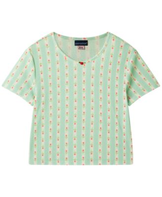 Girls' 6-16 Rosette T-Shirt and Shorts, 2-Piece Pajama Set