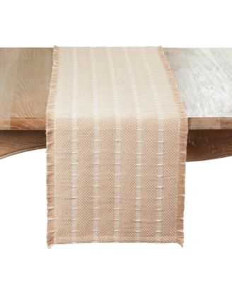 Woven Jute and Wool Table Runner, 14" x 72"