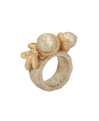 Decorative Acorn Resin Napkin Rings, Set of 4