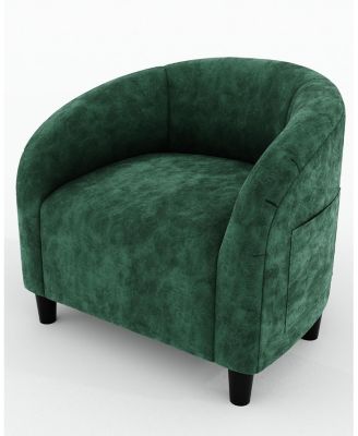Accent Chair Velvet Club Barrel Chair with Armrests and Soft Padded Seat for Living Room Bedroom Study Waiting Room