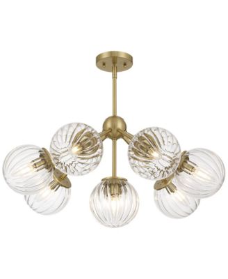  Halloran Brass Fluted Glass 8-Light Pendant Light