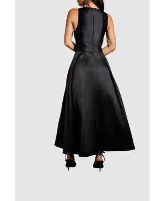 Women's Cross Neck Twill Bridesmaid Dress