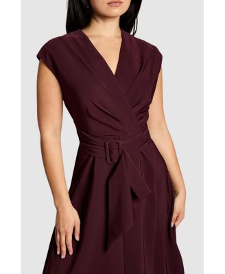 Women's Belted Crepe Dress