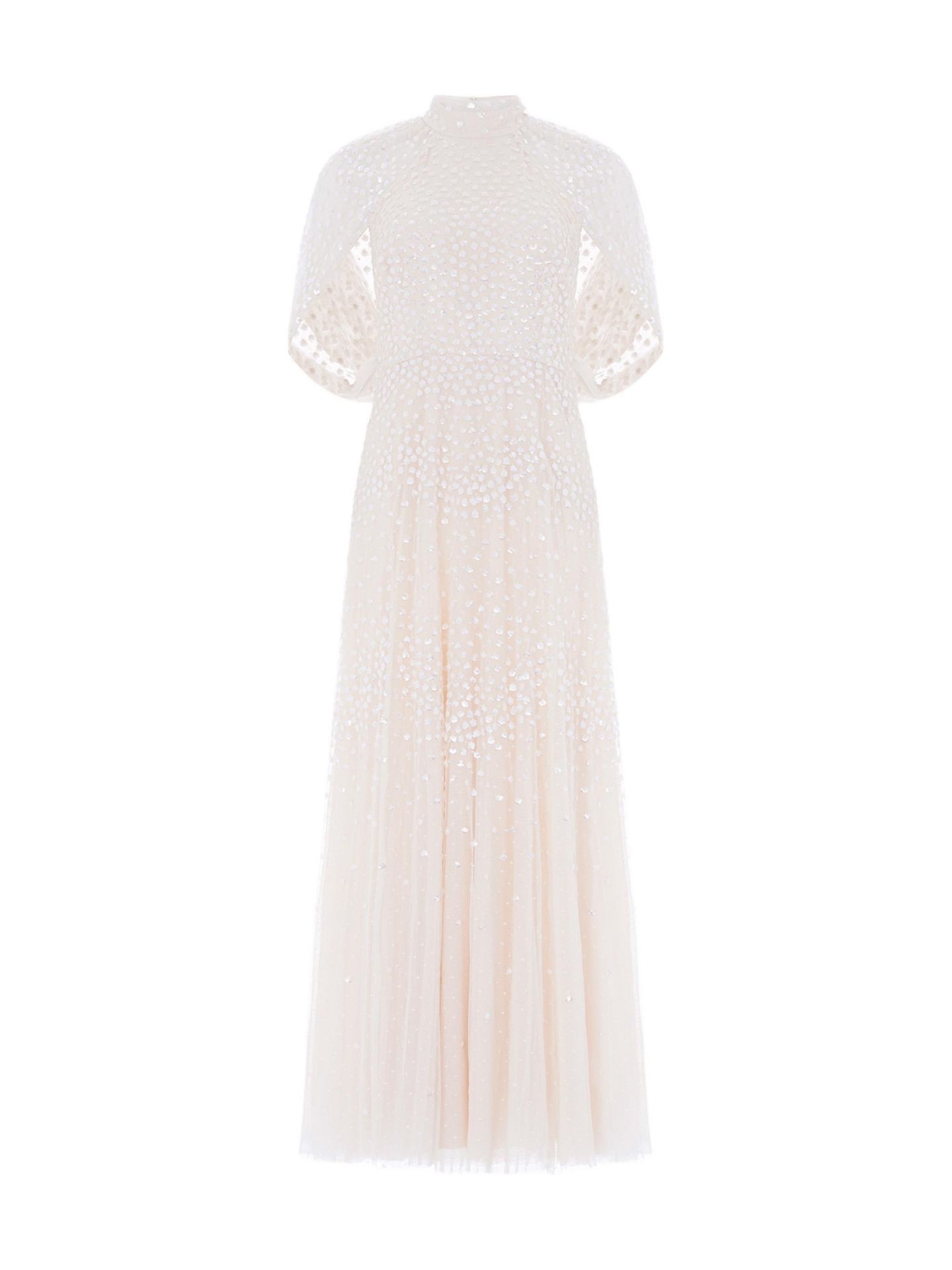 Женское платье Needle & Thread Scallop Sequin Cape Ankle Gown, цвет: Кремовый — фото 3