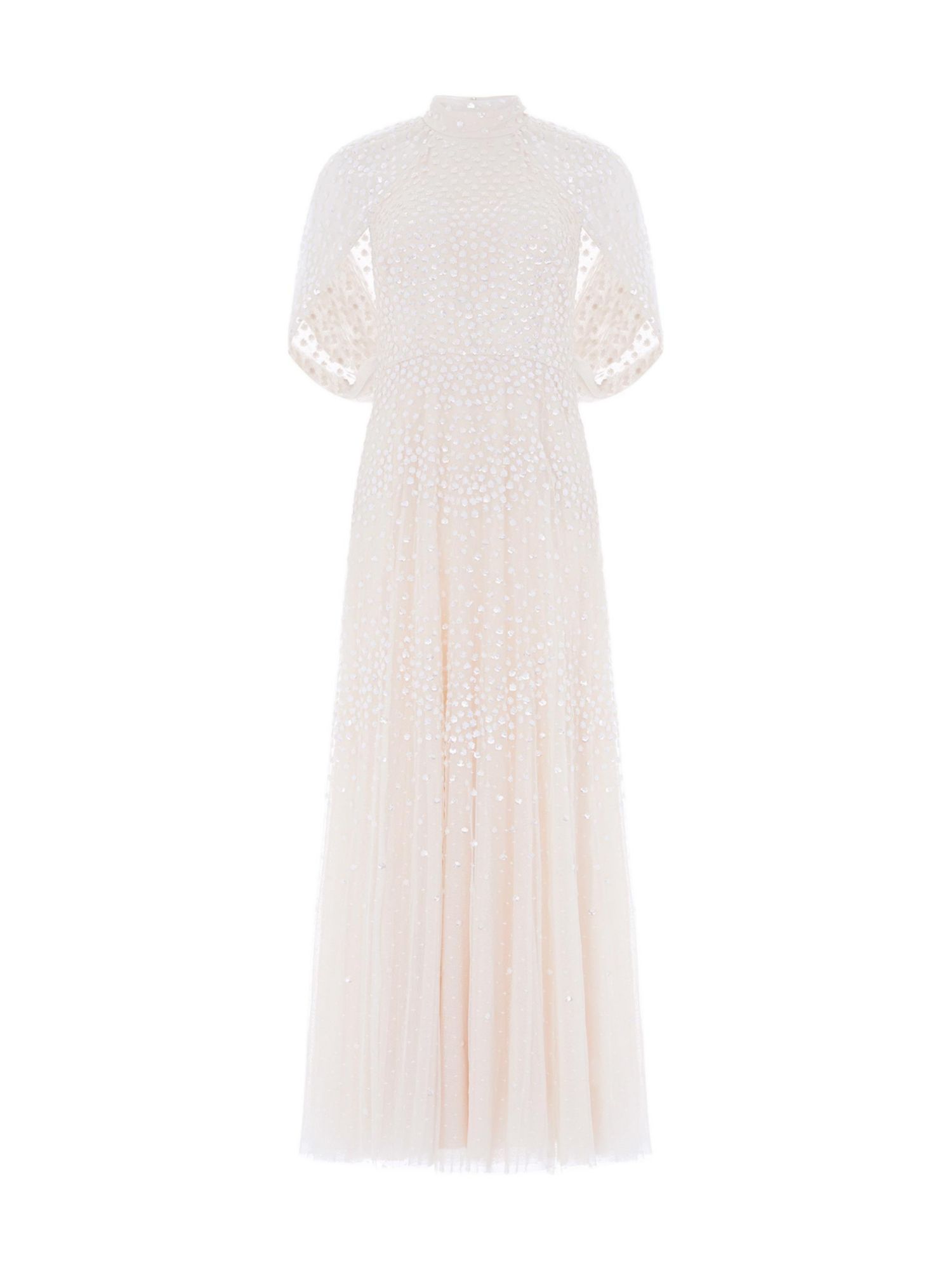Women's Scallop Sequin Cape Ankle Gown